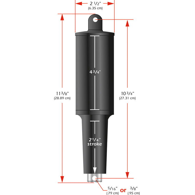 Lenco 101XD Extreme Duty Actuator - 12V - 2 1-4" Stroke - 3-8" Hardware