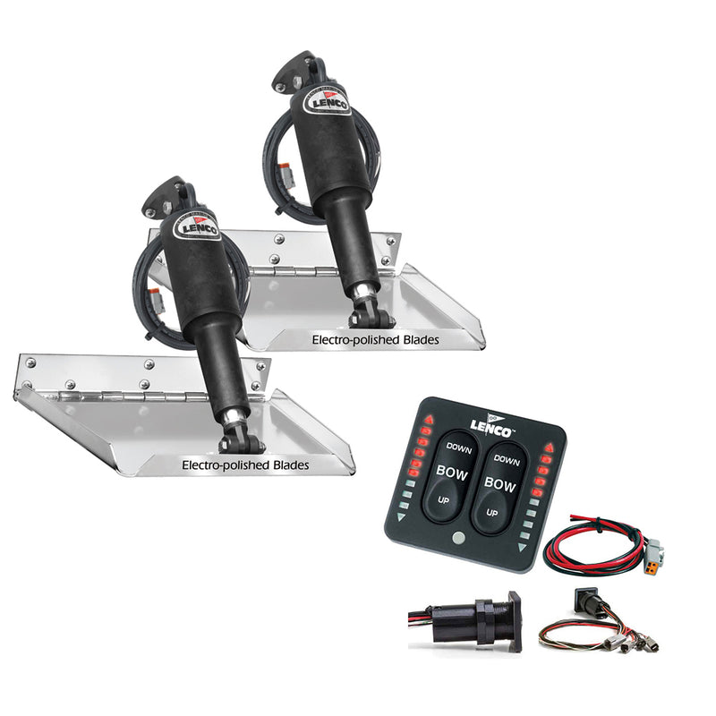 Lenco 18" x 14" Standard Performance Trim Tab Kit w-LED Indicator Switch Kit 12V