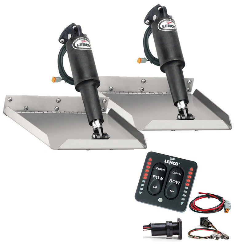 Lenco 9" x 9" Edgemount Trim Tab Kit w-LED Indicator Switch Kit 12V