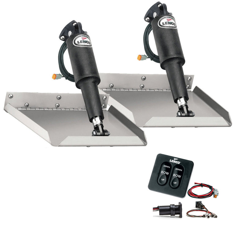 Lenco 12" x 12" Edgemount Trim Tab Kit w-Standard Tactile Switch Kit 12V