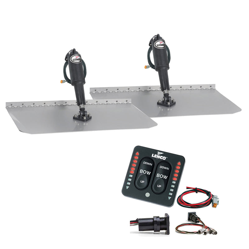 Lenco 12" x 12" Standard Trim Tab Kit w-LED Integrated Switch Kit 12V