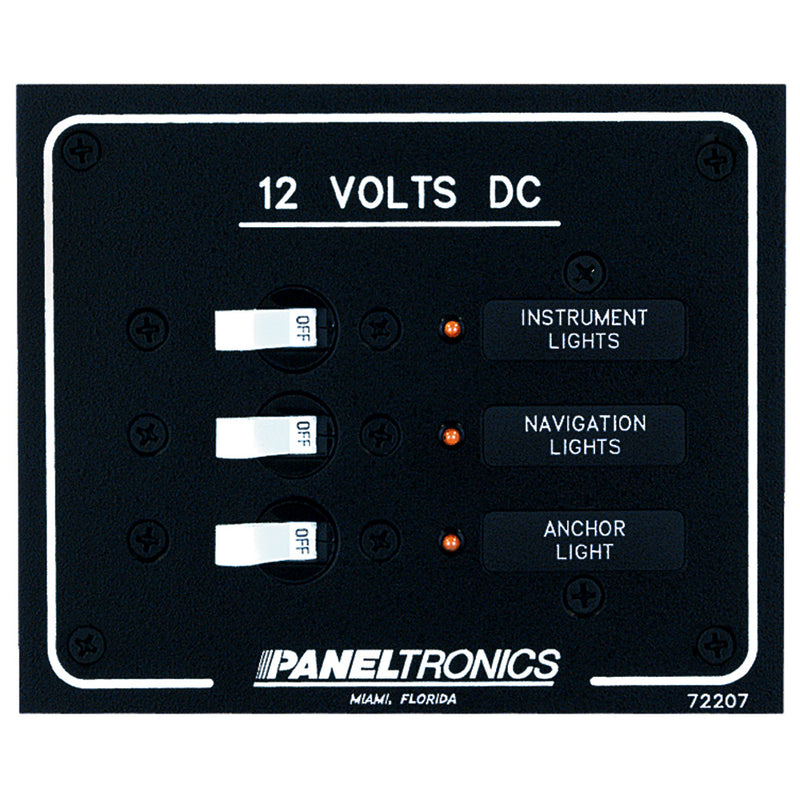 Paneltronics Standard DC 3 Position Breaker Panel w-LEDs