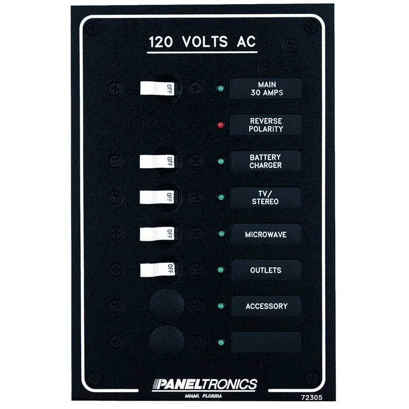 Paneltronics Standard AC 6 Position Breaker Panel & Main w-LEDs