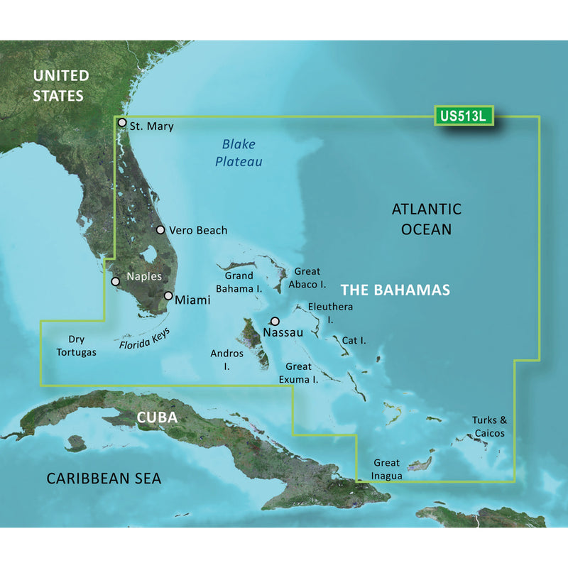 Garmin BlueChart® g3 Vision® HD - VUS513L - Jacksonville - Bahamas - microSD™-SD™