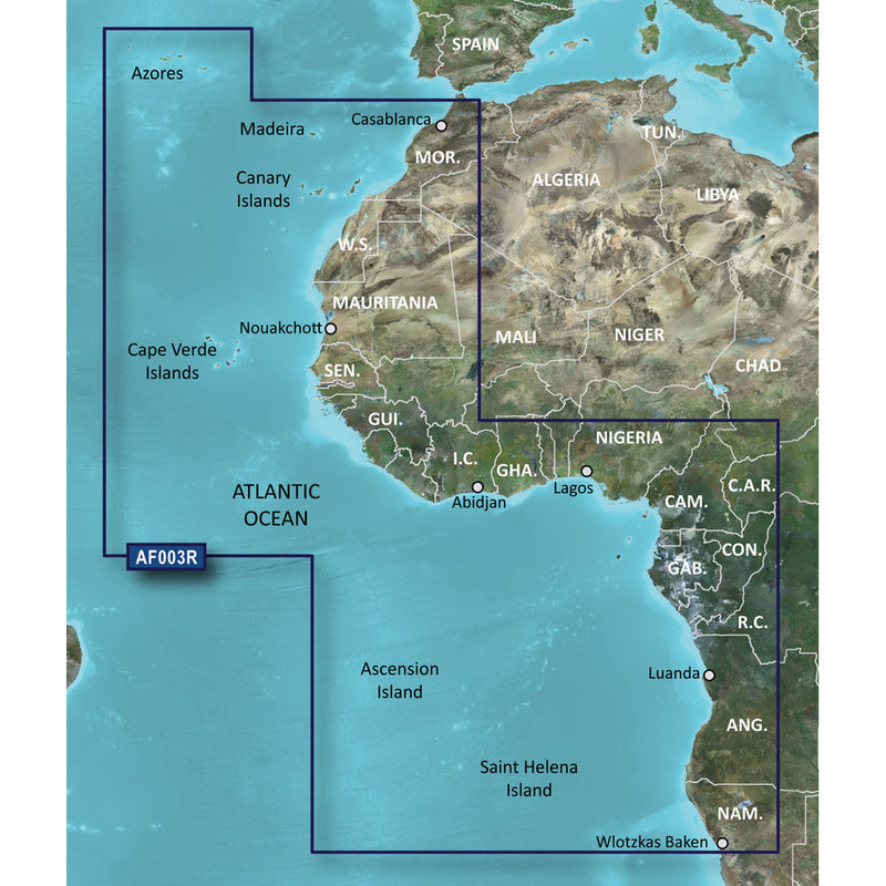 Garmin BlueChart® g3 Vision® HD - VAF003R - Western Africa - microSD™-SD™