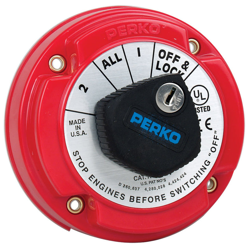 Perko 8504DP Medium Duty Battery Selector Switch w-Alternator Field Disconnect & Key Lock