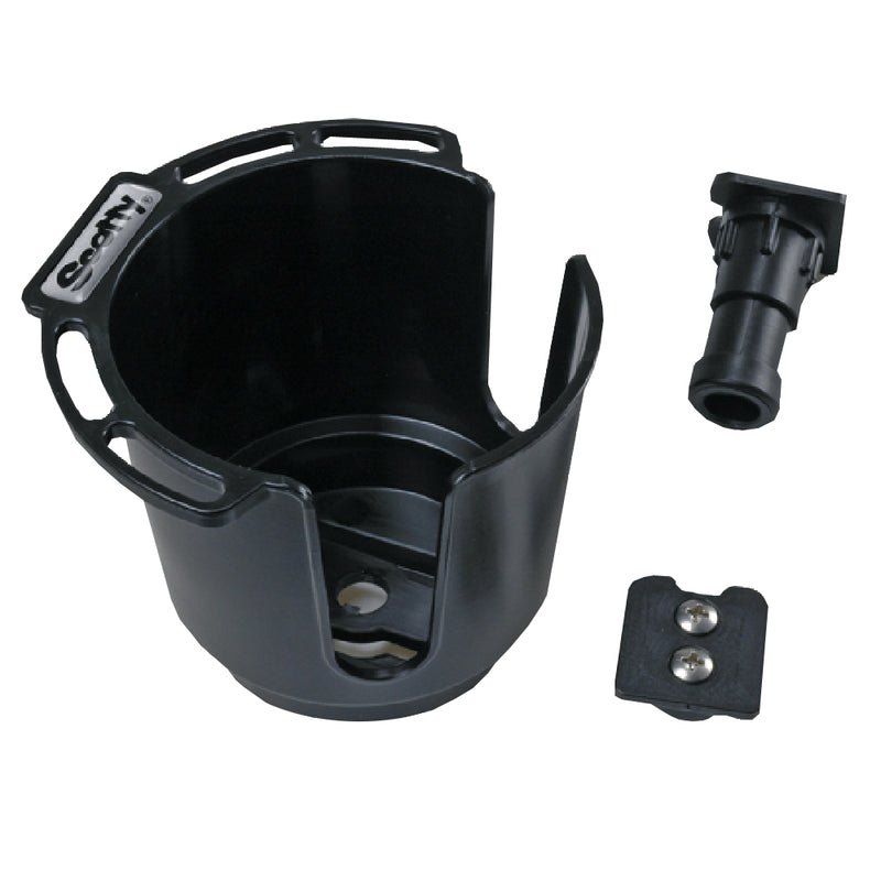 Scotty 311 Drink Holder w-Bulkhead-Gunnel Mount & Rod Holder Post Mount - Black