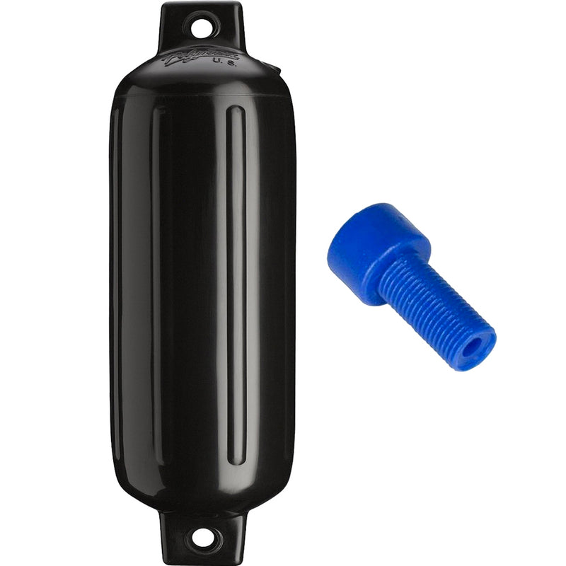 Polyform G-4 Twin Eye Fender 6.5" x 22" - Black w-Adapter