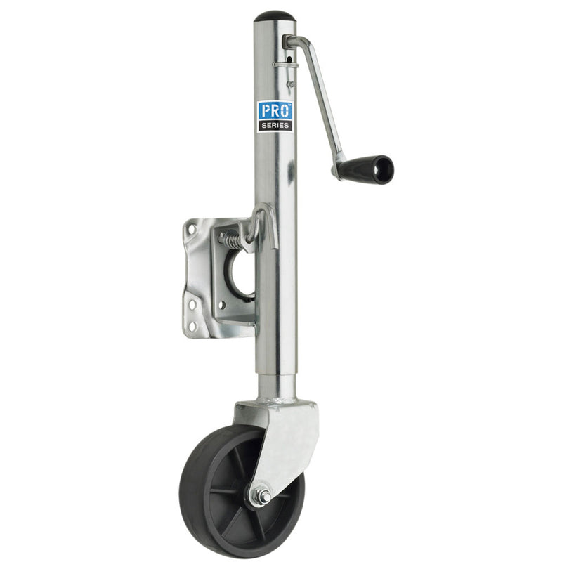 Pro Series 1000 lbs. Zinc Plated Swivel Jack w-6" Poly Wheel