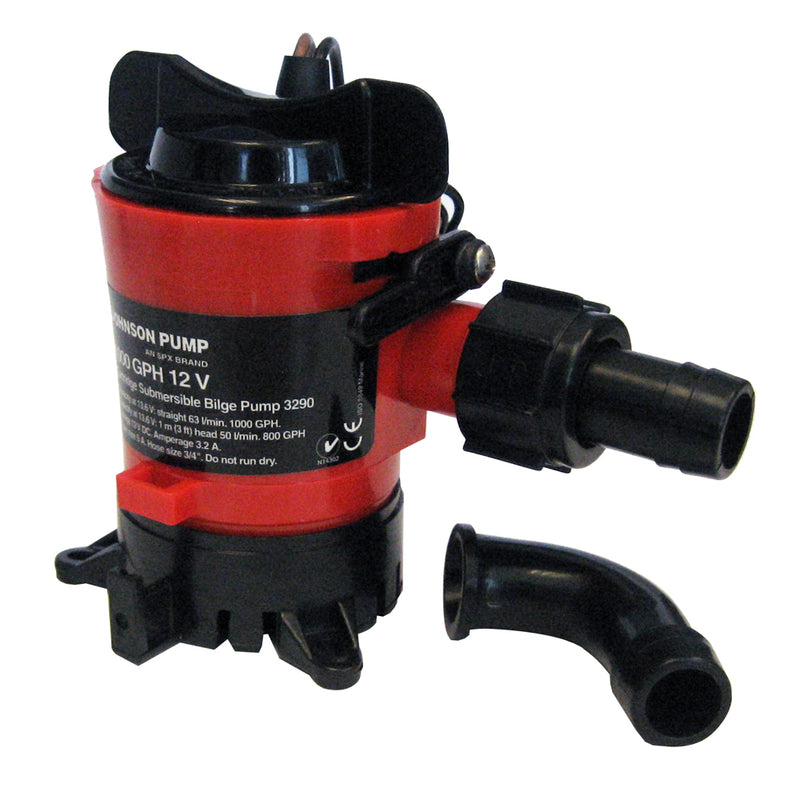 Johnson Pump 500 GPH Bilge Pump 3-4" Hose 12V Dura Ports