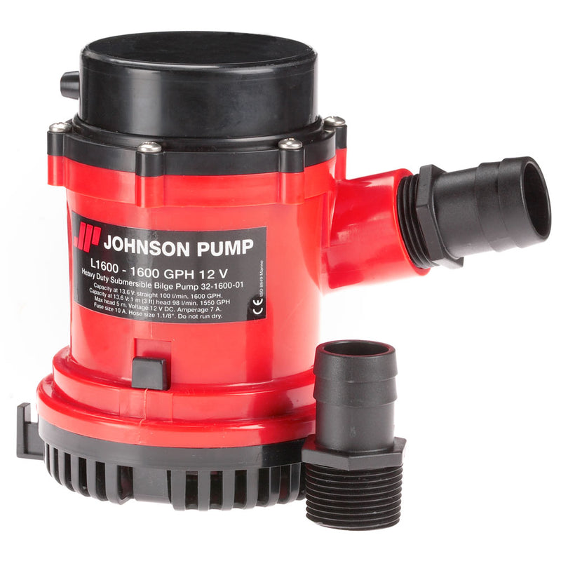 Johnson Pump 1600 GPH Bilge Pump 1-1-8" Hose 12V