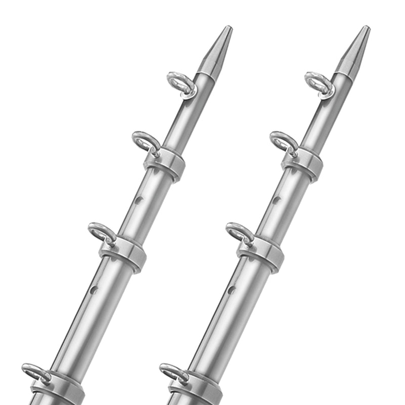 TACO 15' Telescopic Outrigger Poles HD 1-½" - Silver-Silver