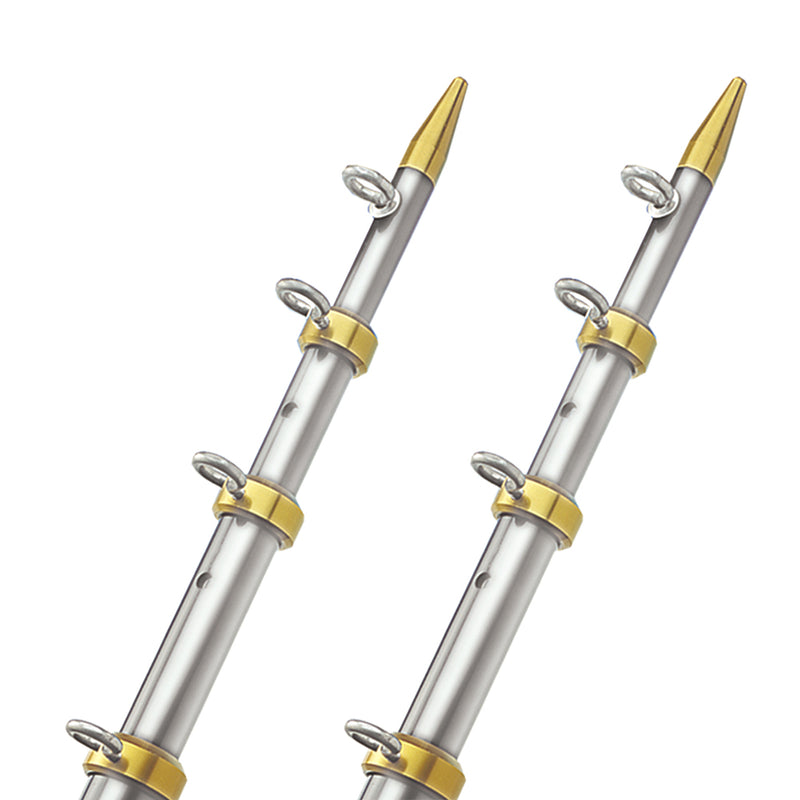 TACO 18' Telescopic Outrigger Poles HD 1-½" - Silver-Gold