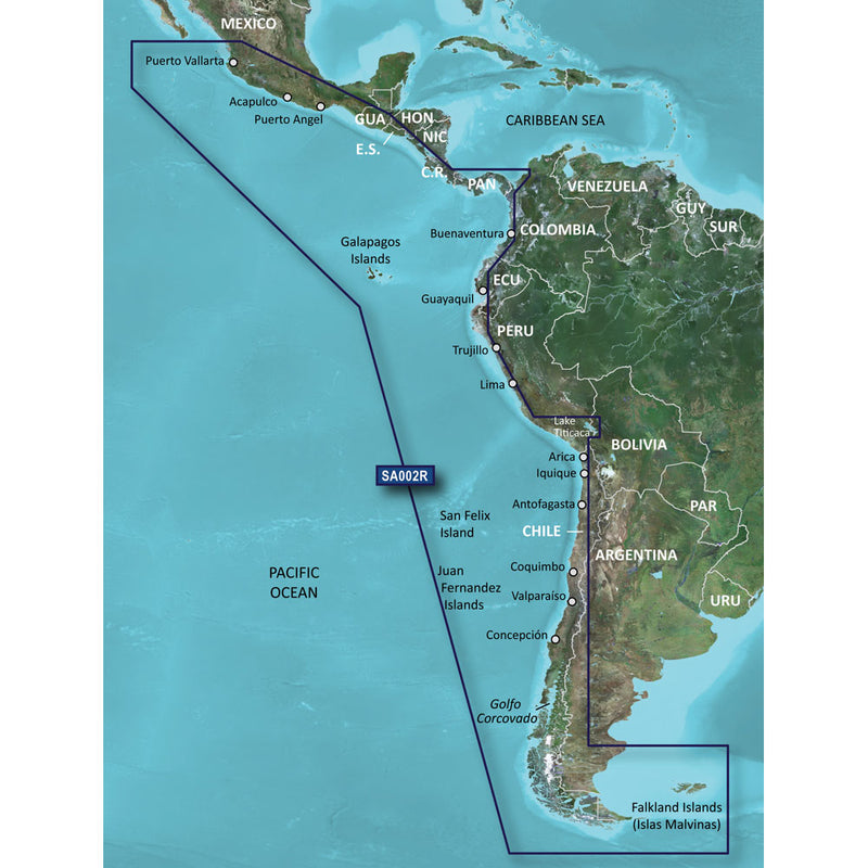 Garmin BlueChart® g3 HD - HXSA002R - South America West Coast - microSD™-SD™