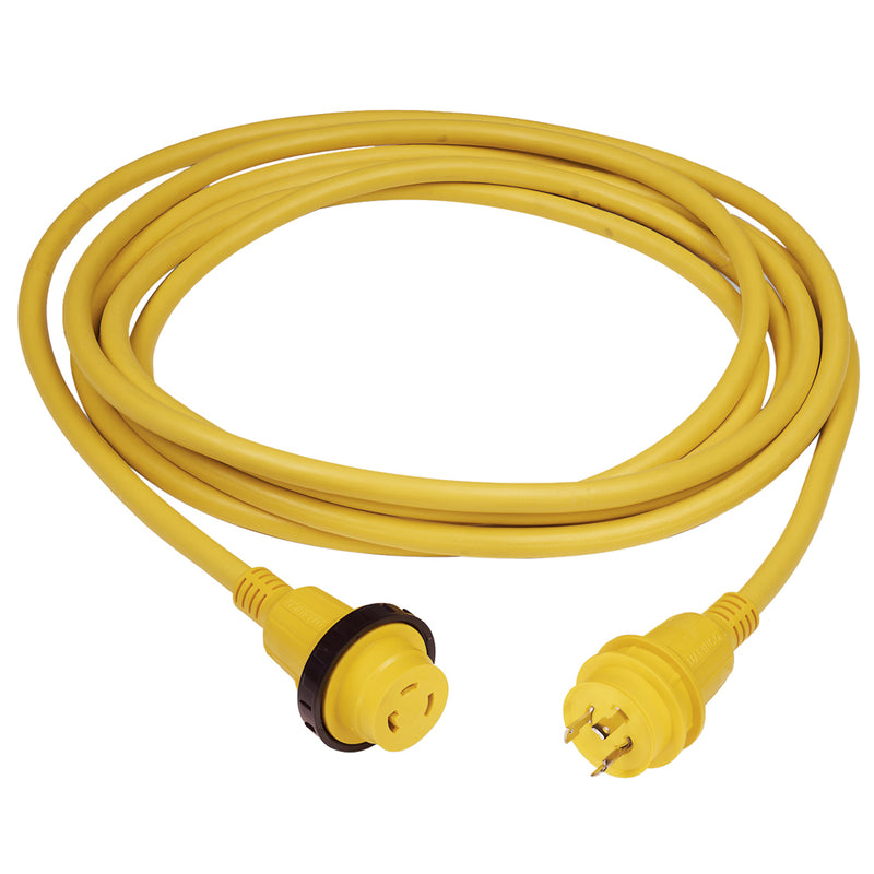 Marinco 30 Amp PowerCord PLUS Cordset w-Power-On LED - Yellow 50ft