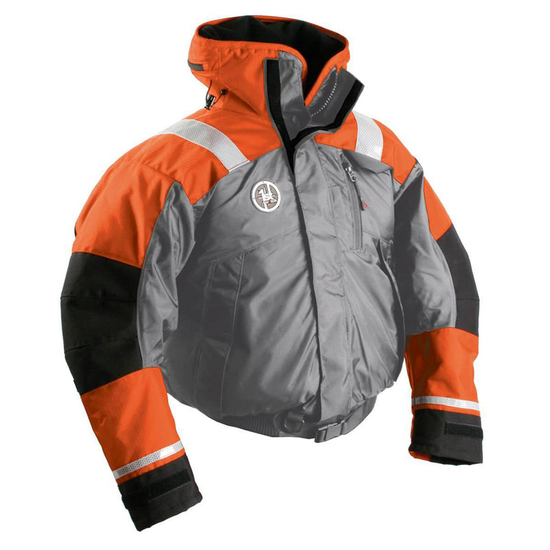 First Watch AB-1100 Flotation Bomber Jacket - Orange-Grey - XL