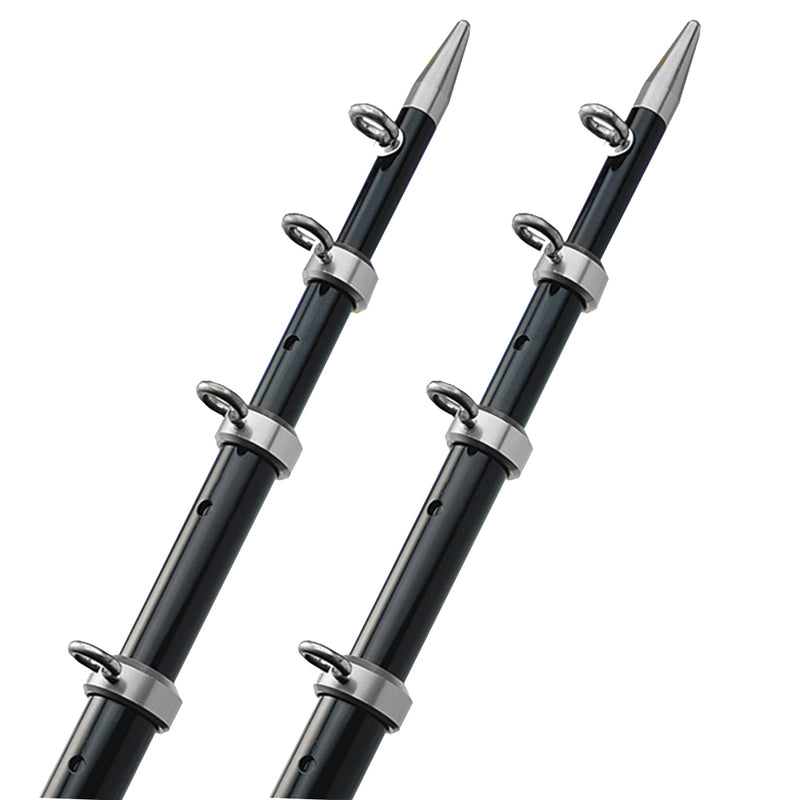 TACO 15' Telescopic Outrigger Poles HD 1-½" - Black-Silver