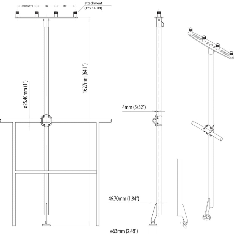 Scanstrut TP-01 T-Bar Mount f-GPS-VHF Antenna