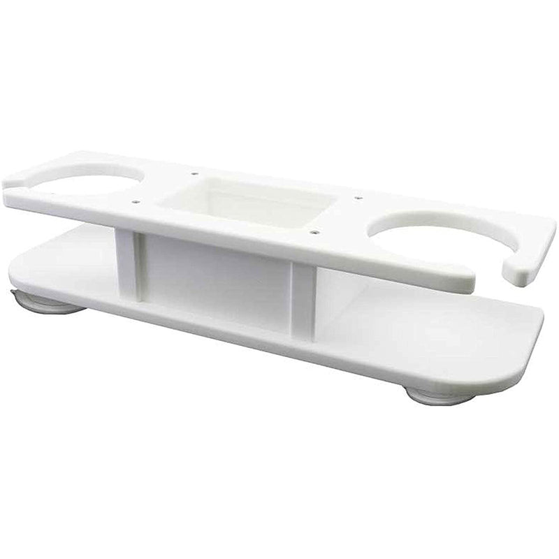 TACO 2-Drink Poly Holder w-Catch-All - White