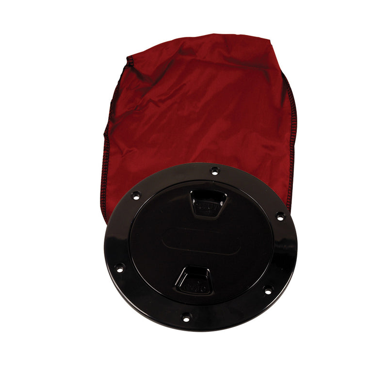 Beckson 4" Stow-Away Deck Plate - Black w-12" Bag