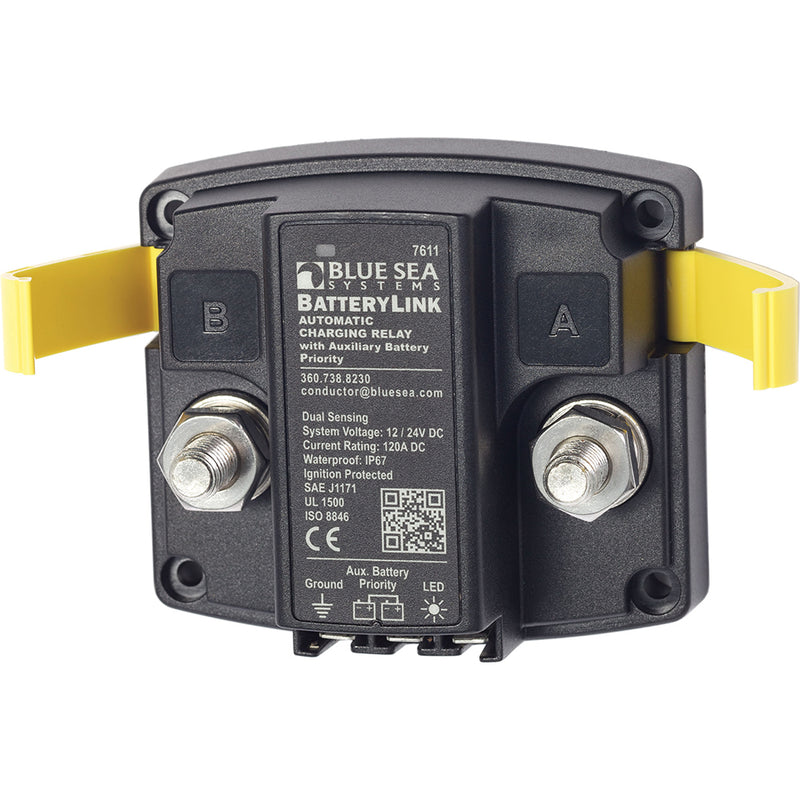 Blue Sea 7611 DC BatteryLink™ Automatic Charging Relay - 120 Amp w-Auxiliary Battery Charging