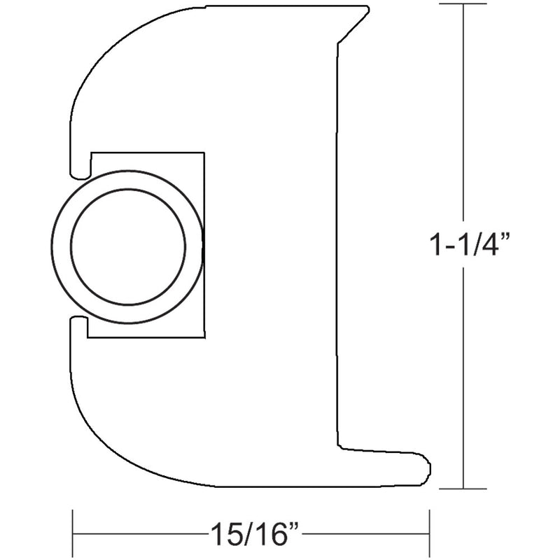 TACO Flex Vinyl Rub Rail Kit - White w-White Insert - 50'