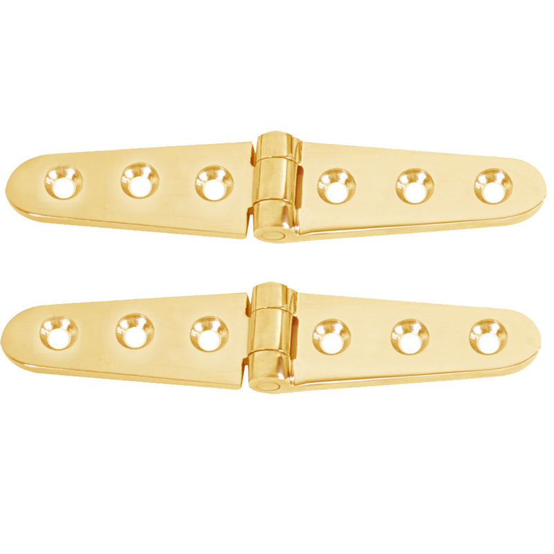 Whitecap Strap Hinge - Polished Brass - 6" x 1-1-8" - Pair