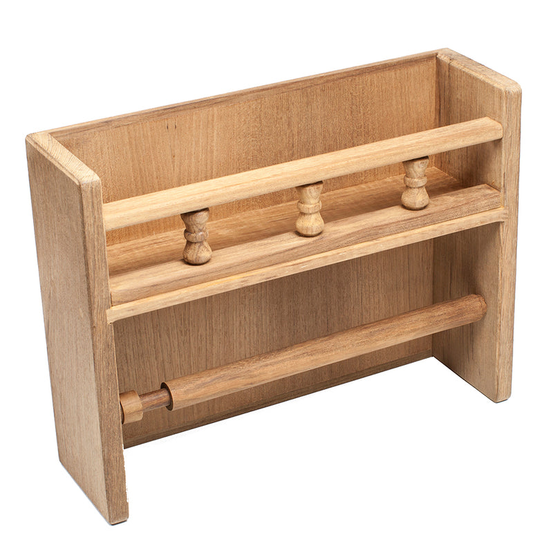 Whitecap Teak Paper Towel Holder w-Spice Rack