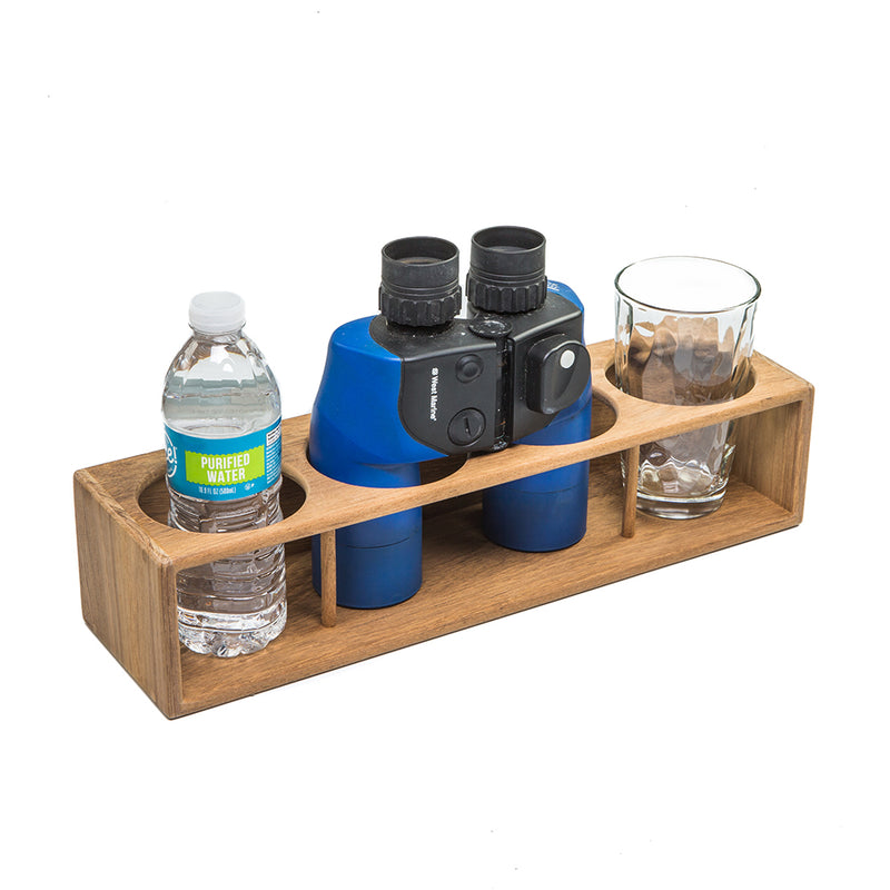 Whitecap Teak Four Insulated Drink-Binocular Rack