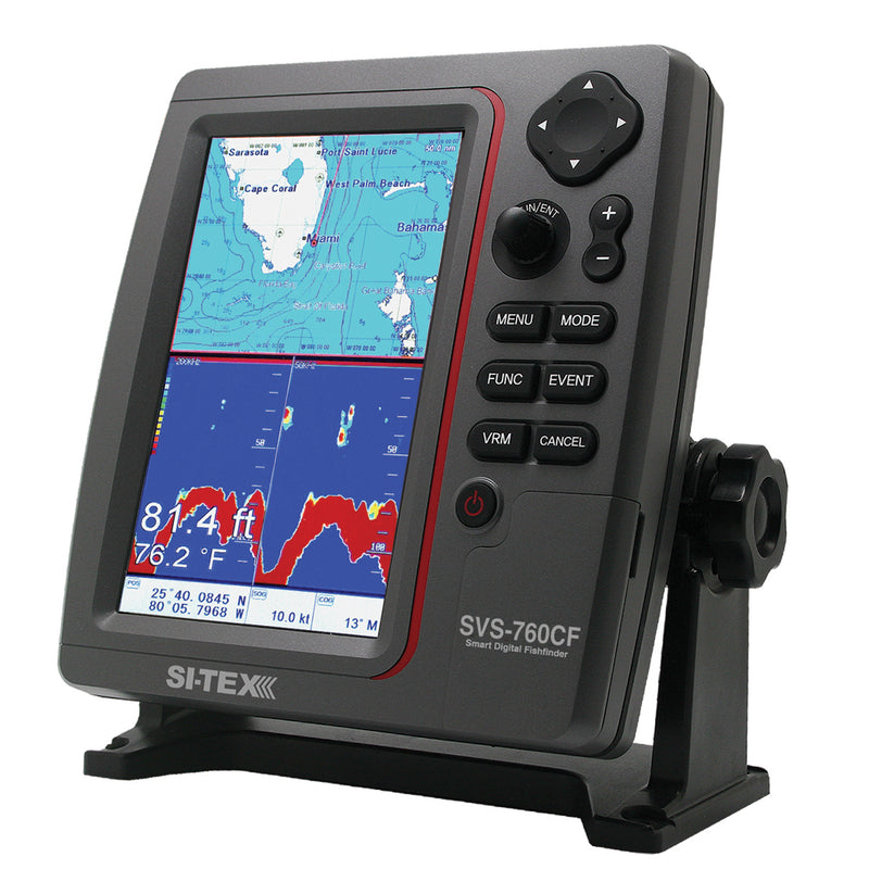 SI-TEX SVS-760CF Dual Frequency Chartplotter-Sounder w- Navionics+ Flexible Coverage