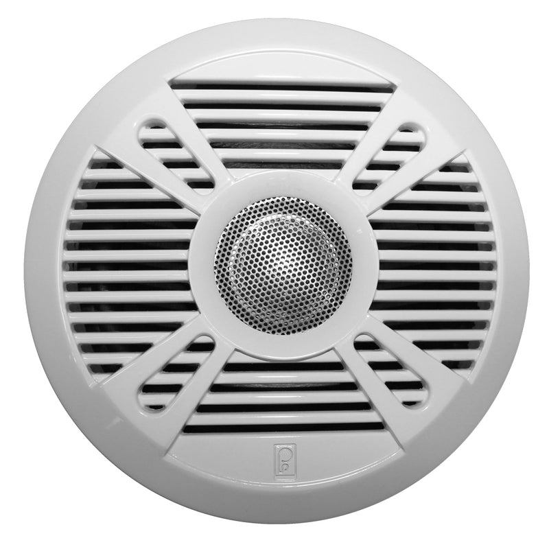 Poly-Planar MA-7050 5" 160 Watt Speakers - White-Gray Grill Covers