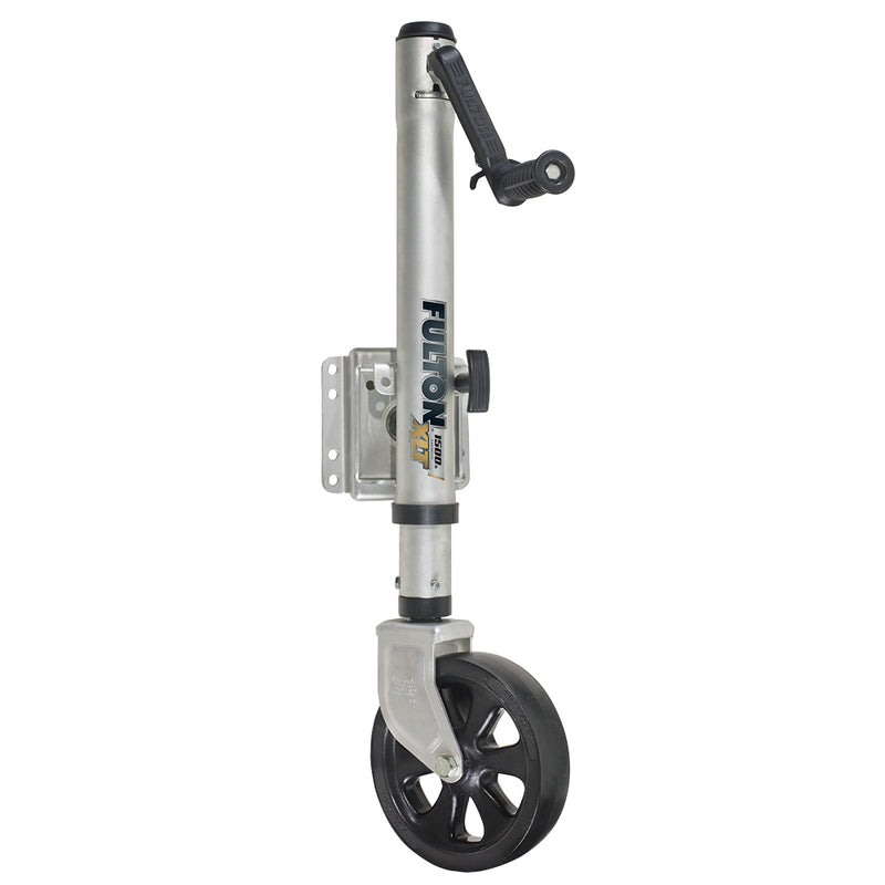 Fulton XLT 1500 lbs. Swing Away Bolt-On Jack w-12" Travel & 8" Poly Wheel - Sharkskin Finish