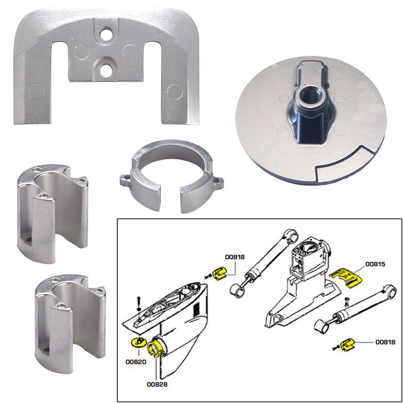 Tecnoseal Anode Kit w-Hardware - Mercury Bravo 1 - Magnesium