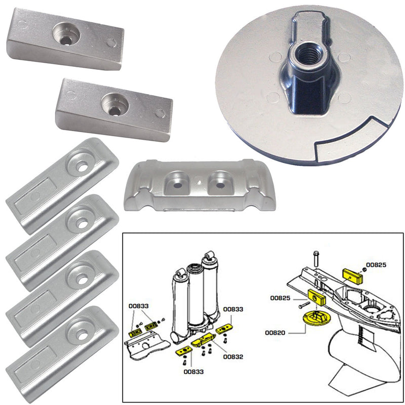 Tecnoseal Anode Kit w-Hardware - Mercury Verado 6 - Magnesium