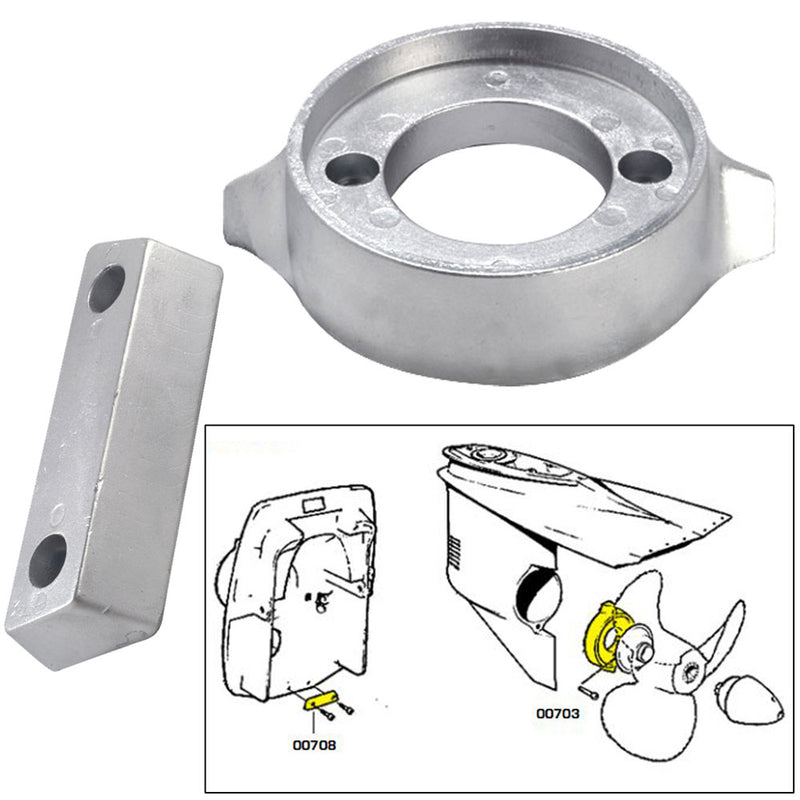 Tecnoseal Anode Kit w-Hardware - Volvo 290 - Aluminum