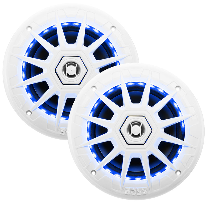 Boss Audio 6.5" MRGB65 Speakers w-RGB Lighting - White - 200W