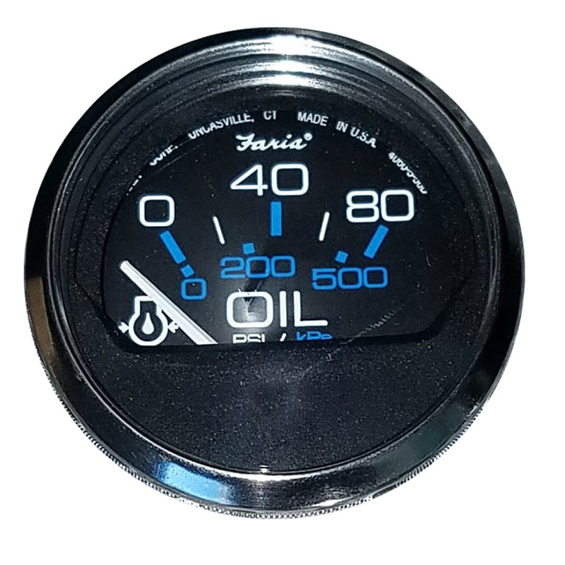 Faria Chesapeake Black 2" Oil Pressure Gauge (80 PSI)