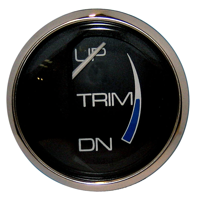 Faria Chesapeake Black 2" Trim Gauge (Mercury - Mariner - Mercruiser - Volvo DP - Yamaha '01 and newer)