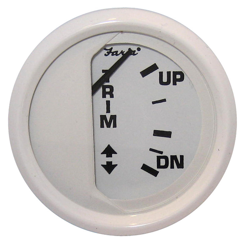 Faria Dress White 2" Trim Gauge (Mercury - Mariner - Mercruiser - Volvo DP - Yamaha '01 and newer)