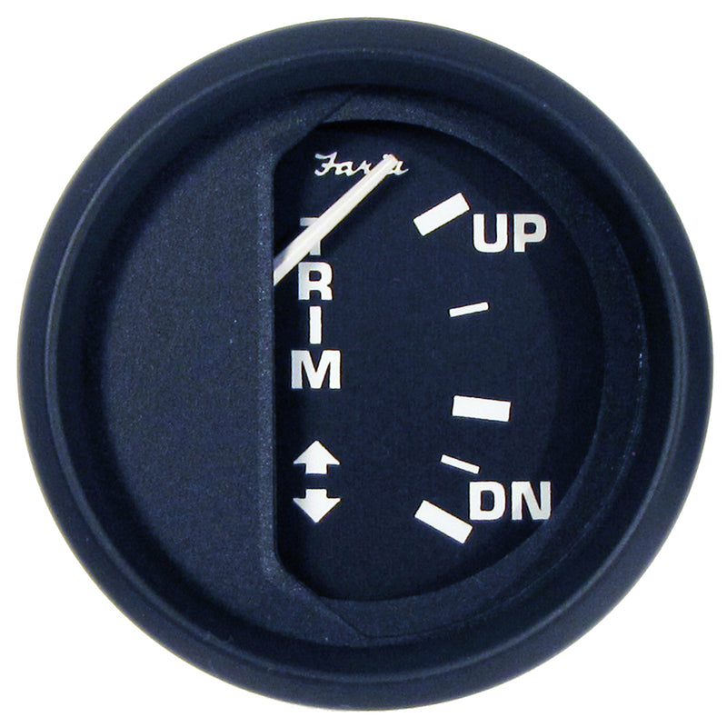 Faria Euro Black 2" Trim Gauge f- Mercury - Mariner - Mercruiser - Volvo DP - Yamaha '01 and Newer