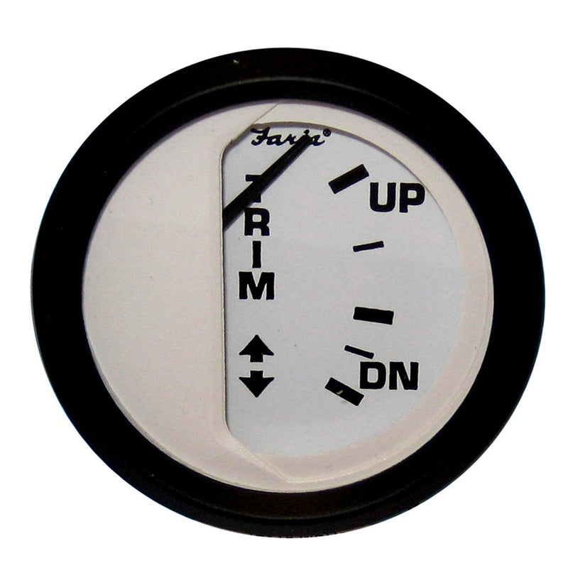 Faria Euro White 2" Trim Gauge f- Mercury - Mariner -Mercruiser-Volvo DP- Yamaha '01 and Newer