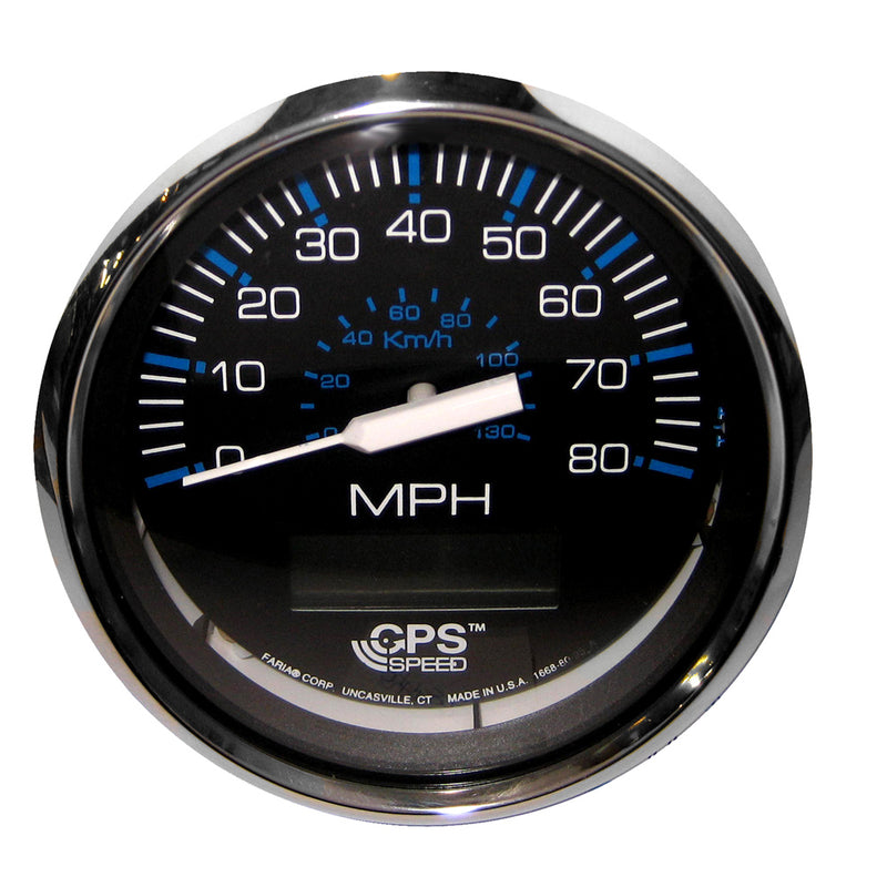 Faria Chesapeake Black 4" Speedometer w- LCD Heading Display - 80MPH (GPS)