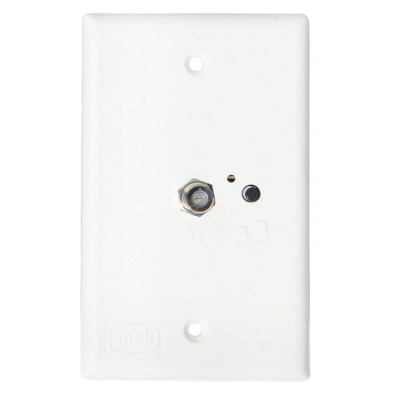 KING Jack PB1000 TV Antenna Power Injector Switch Plate - White