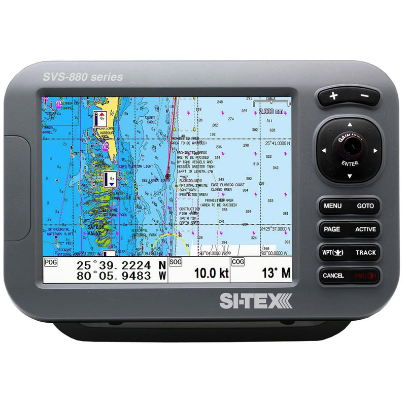 SI-TEX SVS-880CE 8" Chartplotter w-External GPS Antenna & Navionics+ Card