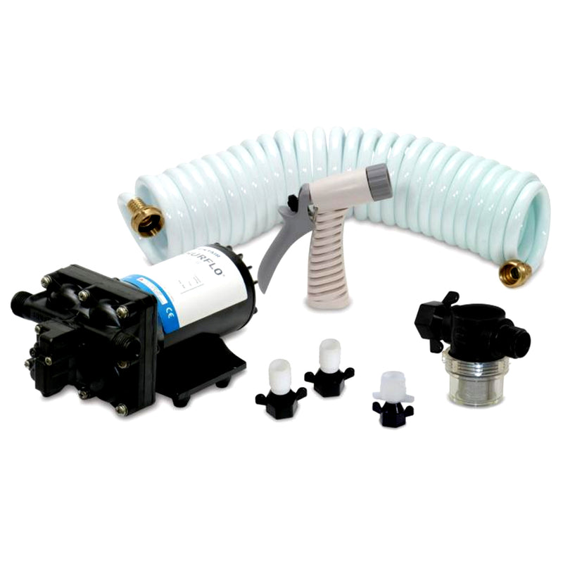 Shurflo by Pentair BLASTER™II Washdown Kit - 12VDC, 3.5GPM w-25' Hose, Nozzle, Strainer & Fittings