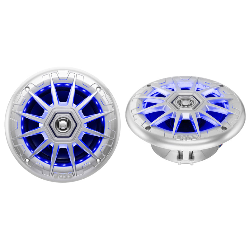 Boss Audio 6.5" MRGB65S Speakers w-RGB Lighting - Silver - 200W