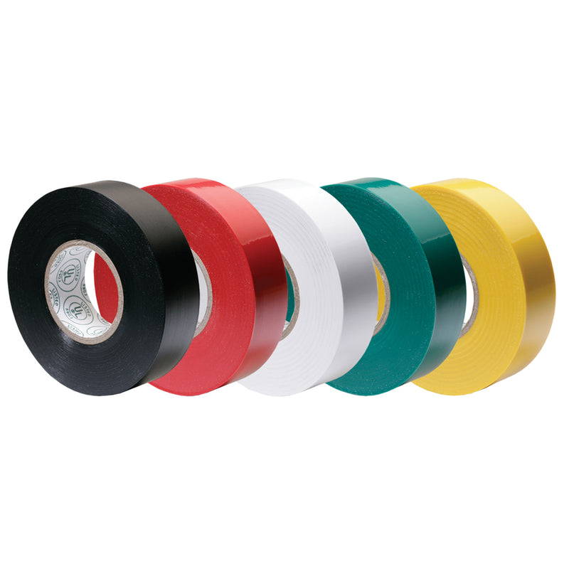 Ancor Premium Assorted Electrical Tape - 1-2" x 20' - Black - Red - White - Green - Yellow