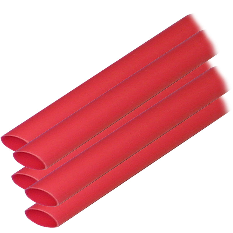 Ancor Adhesive Lined Heat Shrink Tubing (ALT) - 3-8" x 12" - 5-Pack - Red