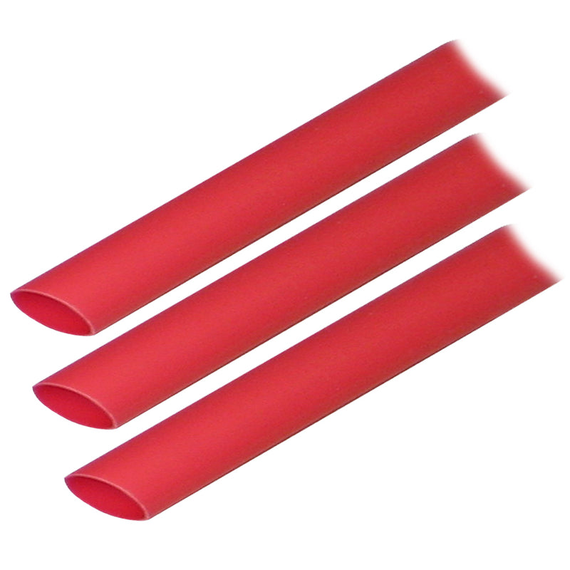 Ancor Adhesive Lined Heat Shrink Tubing (ALT) - 1-2" x 3" - 3-Pack - Red