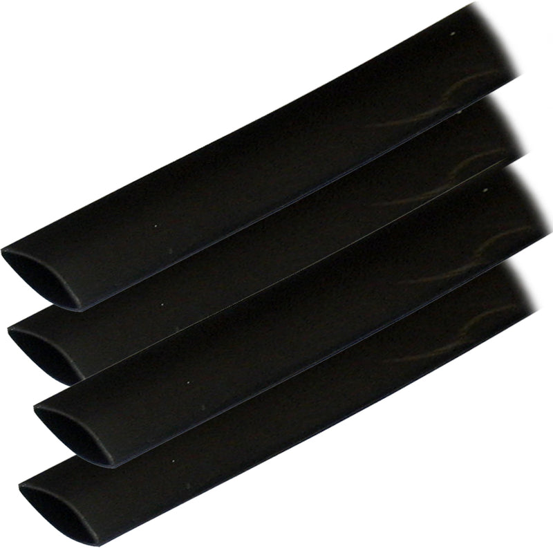 Ancor Adhesive Lined Heat Shrink Tubing (ALT) - 3-4" x 12" - 4-Pack - Black